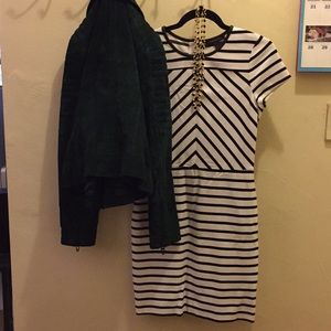 Banana Republic black & white striped dress